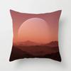 Luxury Home Decor Cushion Cover Cartoon Illustration Sunset Landscape Pattern Office Decor Pillow Cover