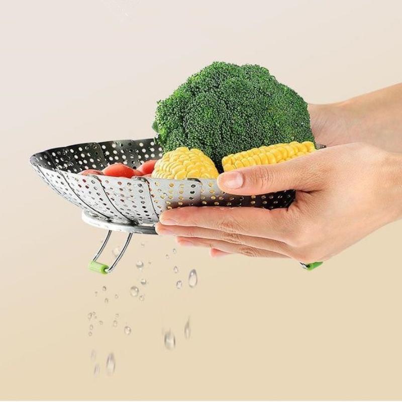 9/11Inch Stainless Steel Lotus Steaming Tray Folding Food Steamer Vegetable Fruit Food Basket Mesh Steamer Rack Cooking Cookware