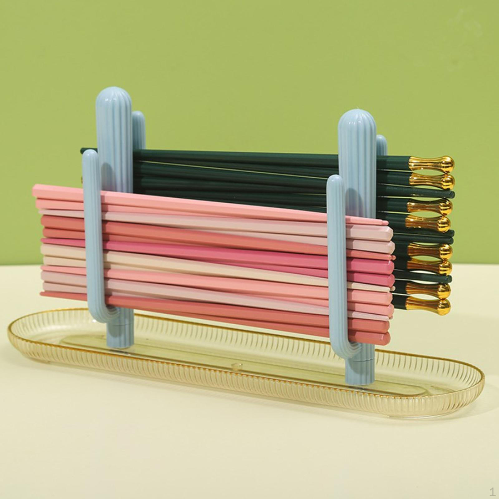 

Держатель для палочек для еды, кухонная утварь, палочки для еды, вилка для хранения, многофункциональная сушилка, столовые приборы светло-синий