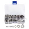 Stainless Steel Flat Washers Assortment, 360 Pieces, 8 Sizes, Kit with Storage Box, Portable for  , Home Repair Workshop, General Use