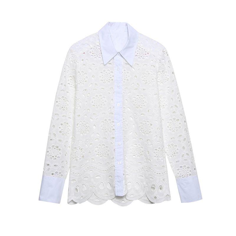 Kaslead New Arrival Women's Clothing Fashion Style Cut Out Embroider Shirt Skirt 4786052 2731051