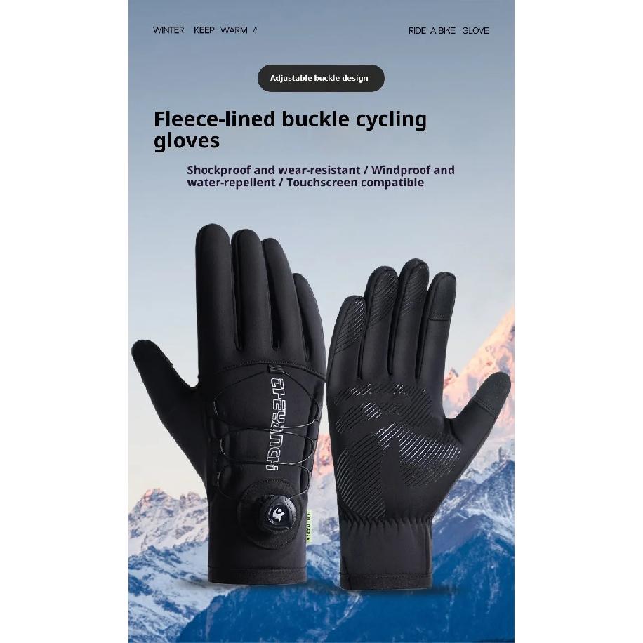Men's Waterproof Touch Screen Cycling Gloves Winter Windproof Outdoor Motorcycle Ski Bike Warm Gloves for Riding And Scooter