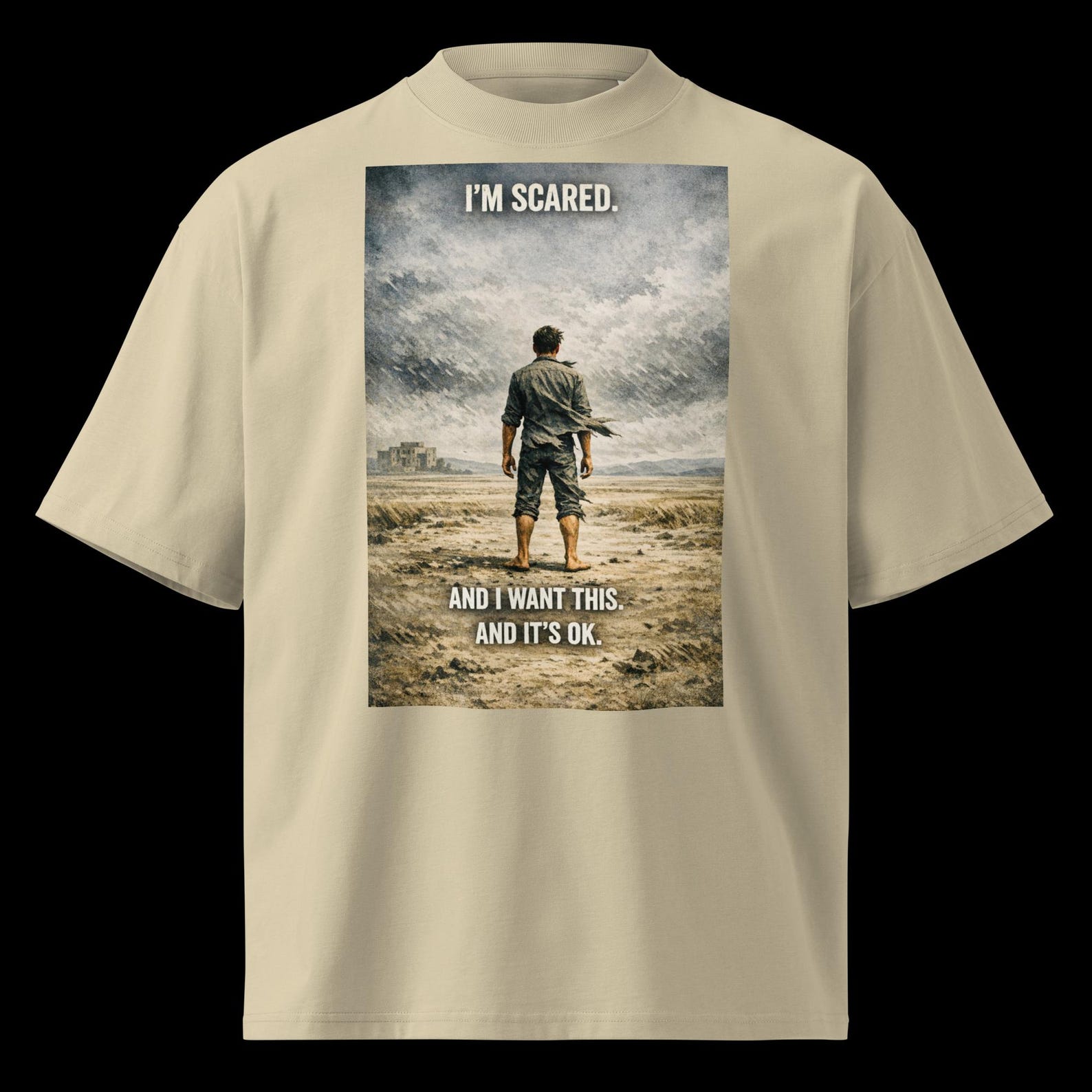 Unisex organic oversized high neck t-shirt -THE OUTSIDE 4XL