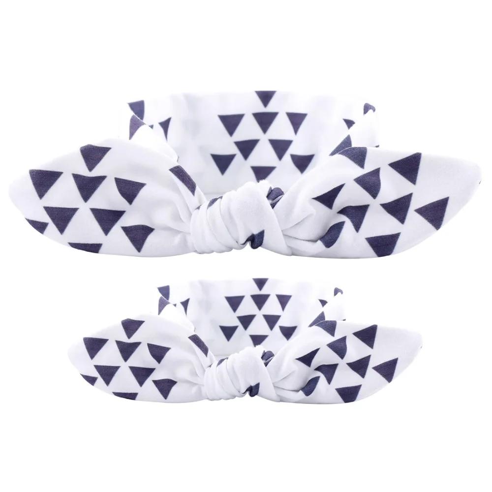 2PcsSet Headbands Mother Baby Turban Mom And Me Matching Headband Mom Daughter Rabbit Ears Floral Print Hair Accessories
