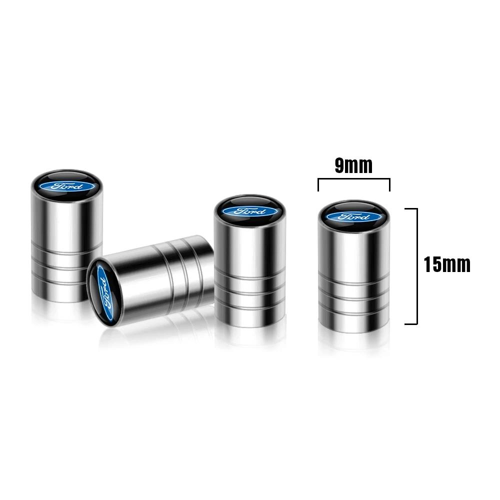 Naklejka Samochodowa 2026 Ford 4 szt. Metalowy Styling Samochodu Pokrowce na Zawory Powietrza Koła Opony Dla Ford Ranger Focus Kuga Mustang S-MAX Trans