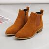 Plus Size Suede Martin Boots - Spring/Autumn 2025, British Style, Pointed Toe, Square Mid Heel