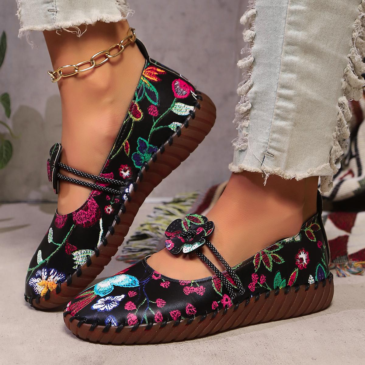 

Модные женские кроссовки, новые повседневные модные винтажные туфли для женщин, весна-осень, элегантные кроссовки в этническом стиле для женщин, Zapatos De Mujer 40 чёрный