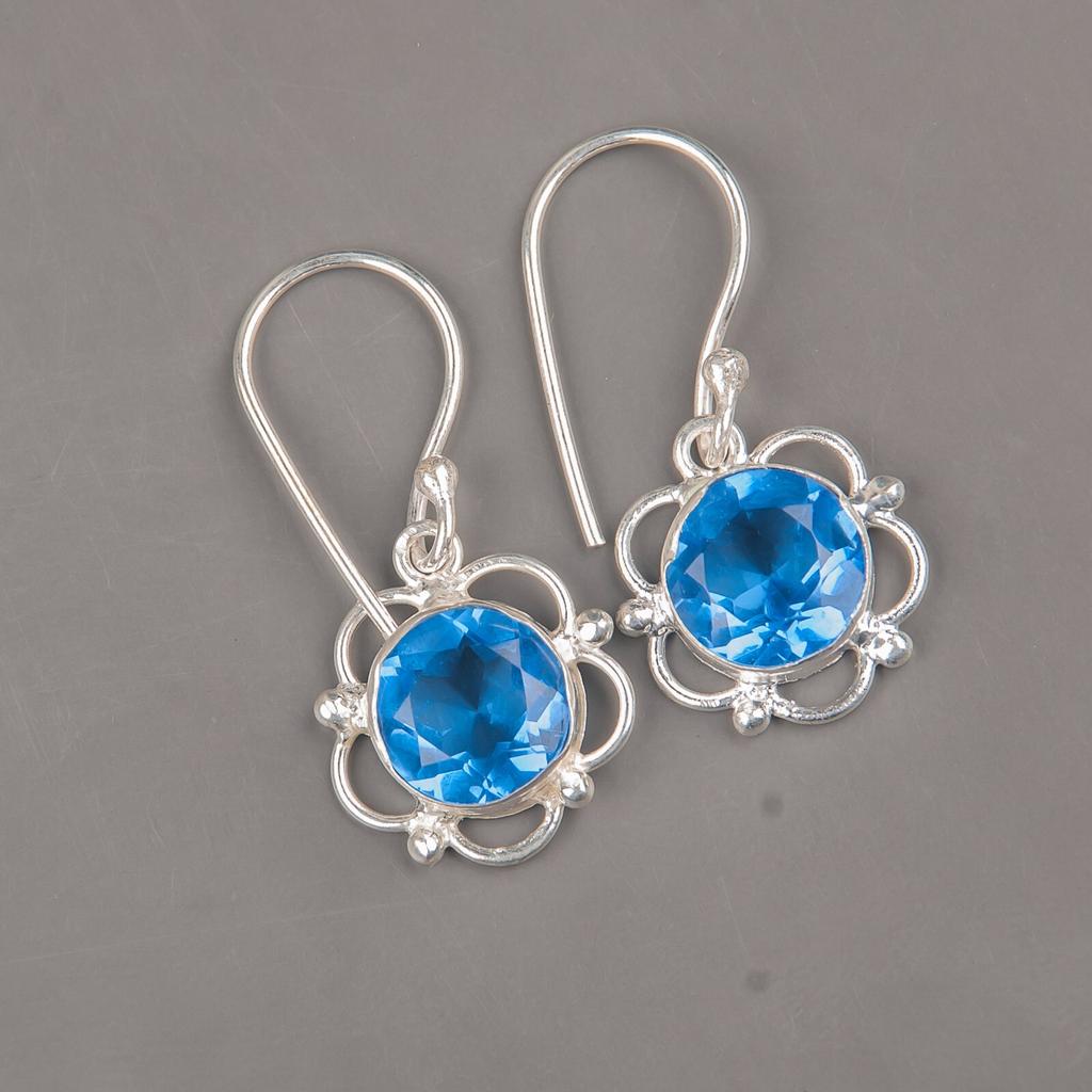 Tanzanite Gemstone 925 Sterling Silver Jewelry Handmade Earrings 1.40" For Women EE-56-5