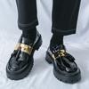 Designer New Men's Leather Height Increasing Casual Shoes Male Mix Color Tassels Loafers Formal Flats Dress Footwear
