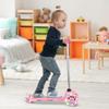 Pink Adjustable Three-Wheel LED Light-Up Kids Scooter