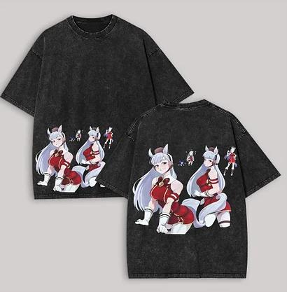 

Pretty Derby Anime Lover Unisex Plus Size Washed Tshirt Suitable for all seasons personality Clothes Streetwear Trendy soft S