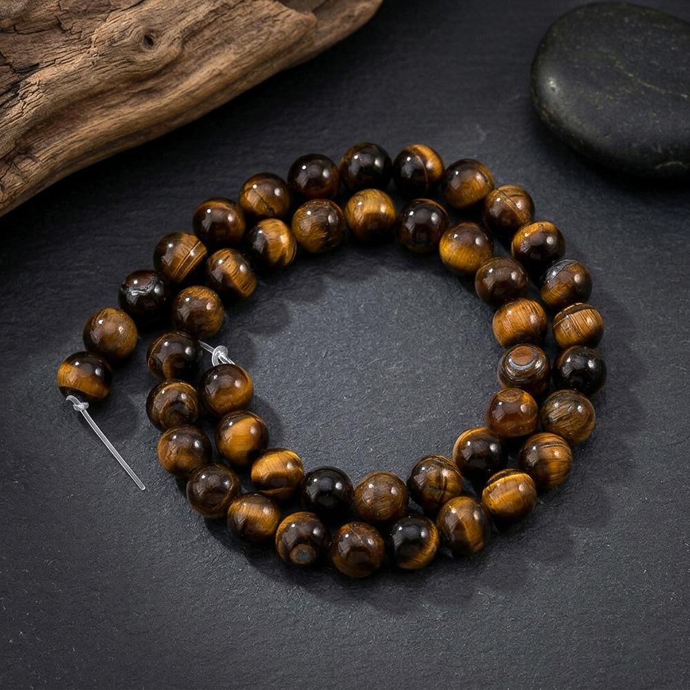 1String Amber Gold Brown Cat Eye Natural Stone Beads 4mm/6mm/8mm/10mm/12mm/14mm For Jewelry Making Bracelet Necklace Accessories