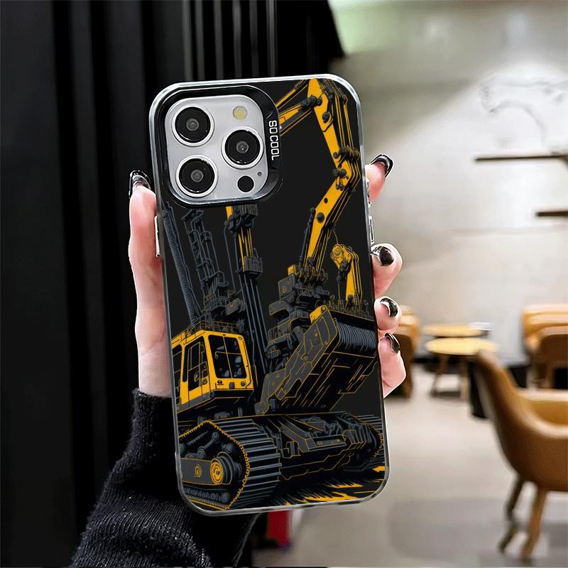 Excavating Machinery Cool Shockproof Phone Case for iPhone 17 Air 16 16E 15 Pro Max 14 Plus 13 Mini 12 Back Cover Anti Fall Fund