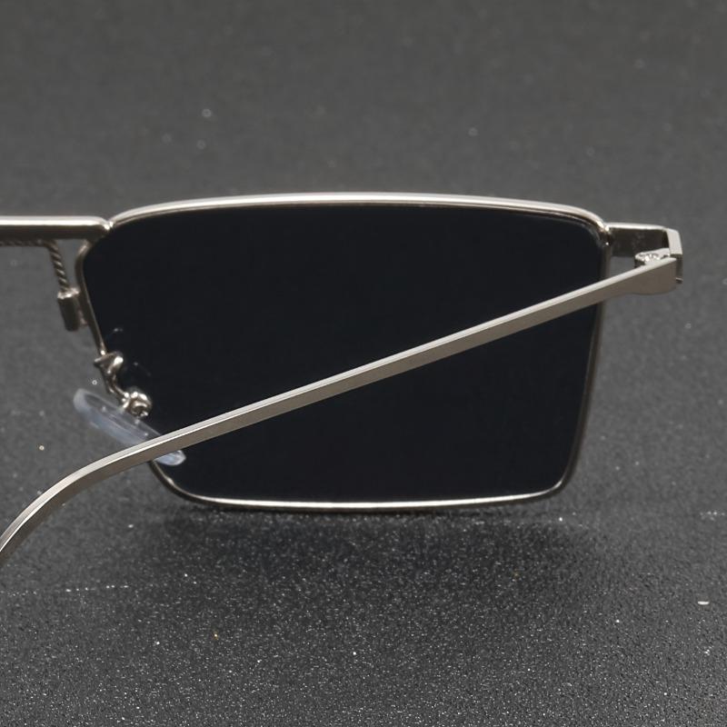 Fashionable Metal Rectangular Personalized Simple Unisex Glasses, European and American Fashion Retro Sunglasses
