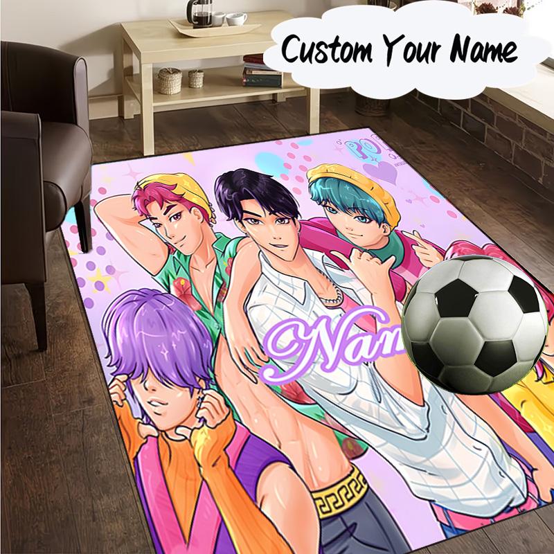 Custom Name Fantasy Night Trio K-Pop Carpet, Chair Rug,Area Rug for Office Bedroom living rooms bedroom, Doormat decor Christmas fan gifts