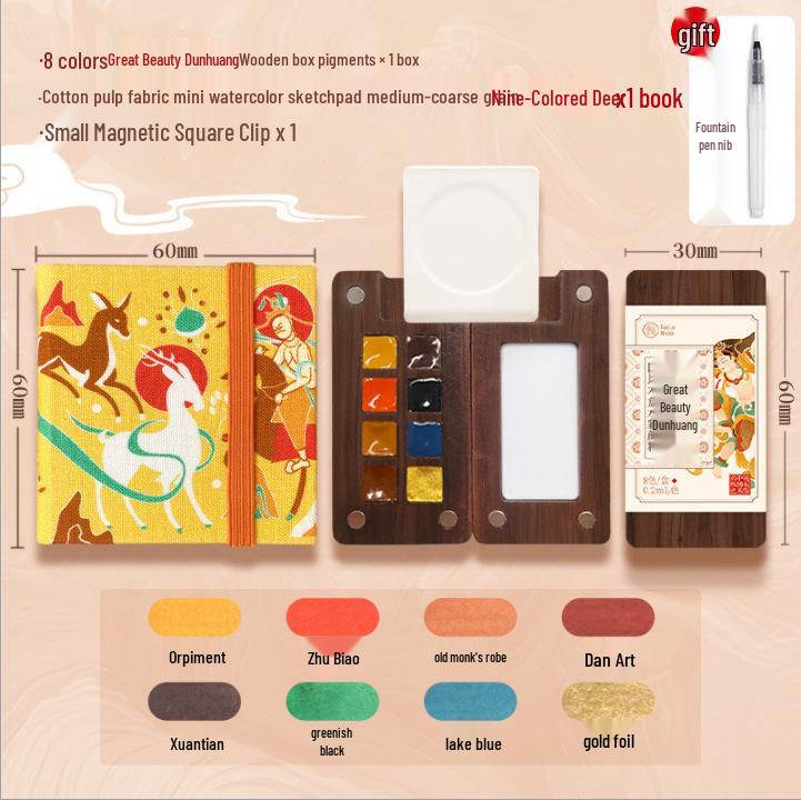 Feile Mini Travel Watercolor Set - Portable Solid Palette for Bird Painting