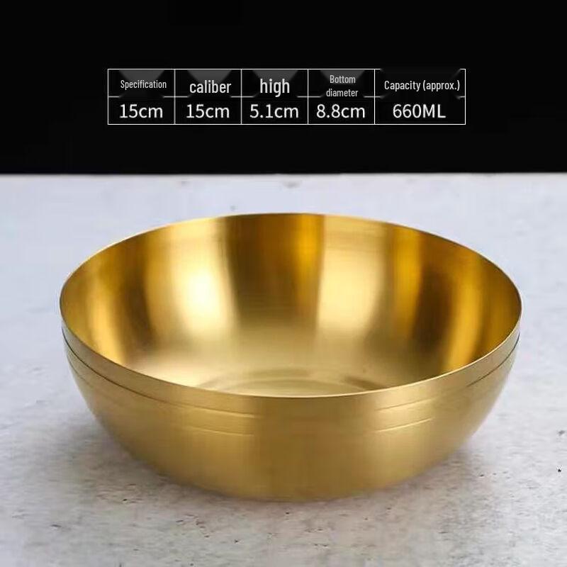 ZISIZ Gold Stainless Steel Versatile Bowl