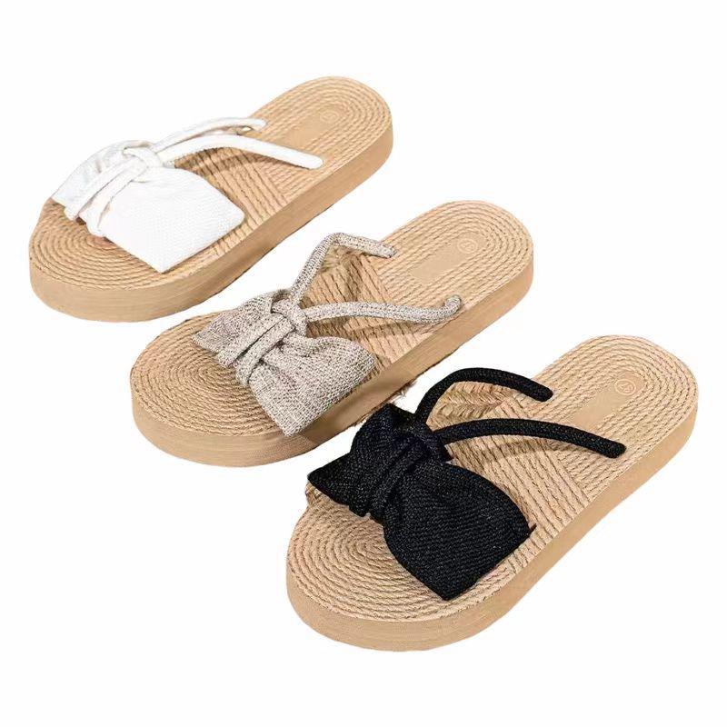 Damen Übergröße Dreifarbige Schleife Sommer-Slides - Lässige Strand- & Outdoor-Slipper