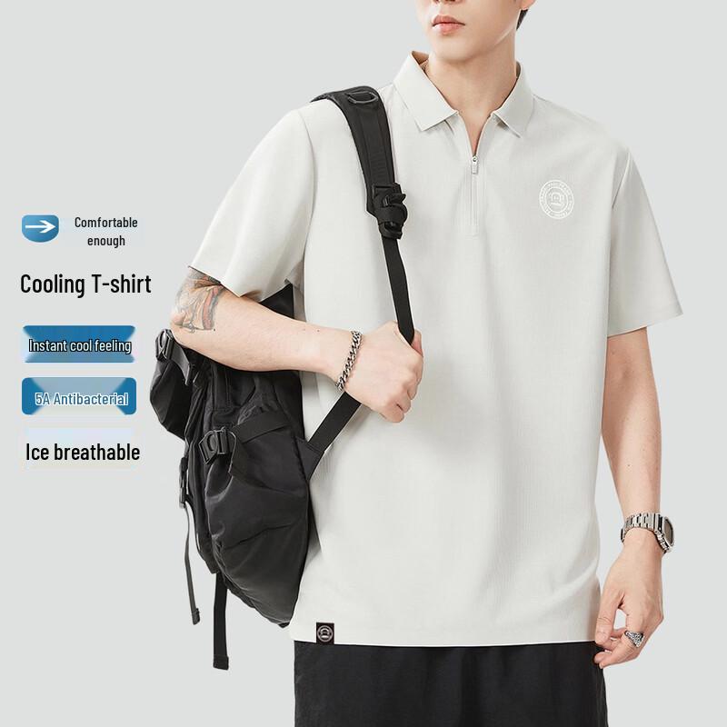 Paul Frank Men s Half-Zip Ice Silk Polo Tee L