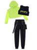 Kinder Mädchen Hip-Hop Street Dance Kleidung Outfits Weste Tops Cargo Jogginghose Net Cover Up Moderne Teenager Mädchen Streetwear