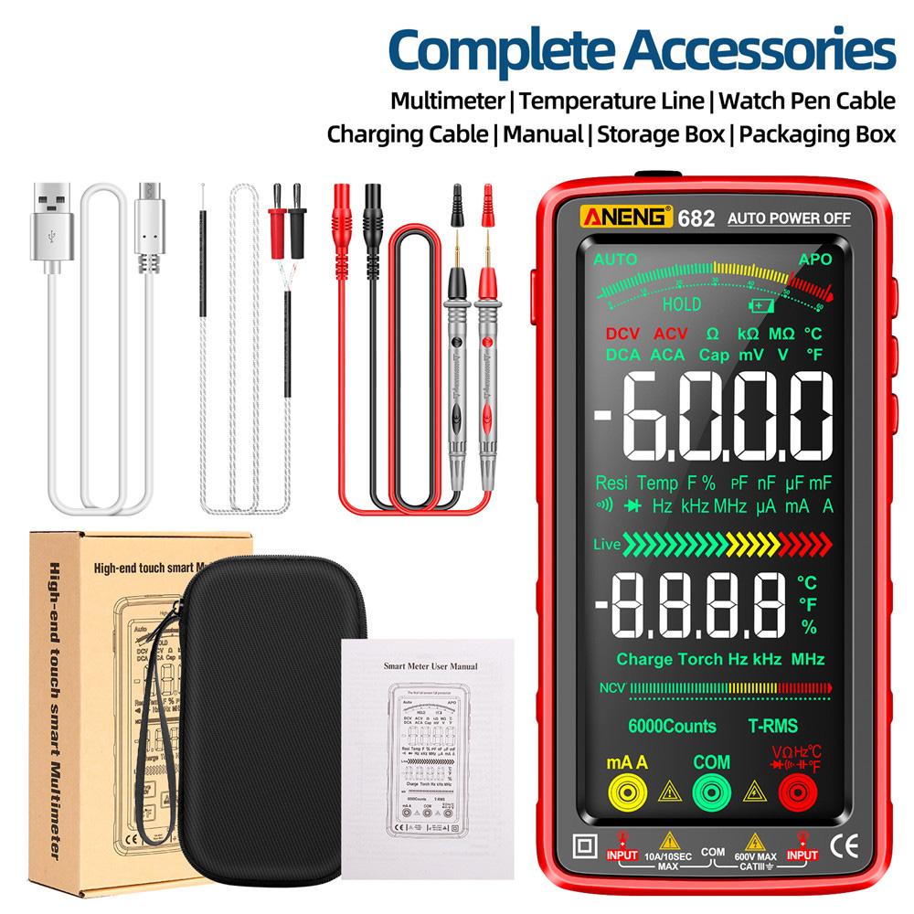 ANENG 683 682 681 Smart Digital Multimeter LCD/VA Reverse Display Capacitance Meter Hz Ohm Diode Tester AC/DC Measuring Tools