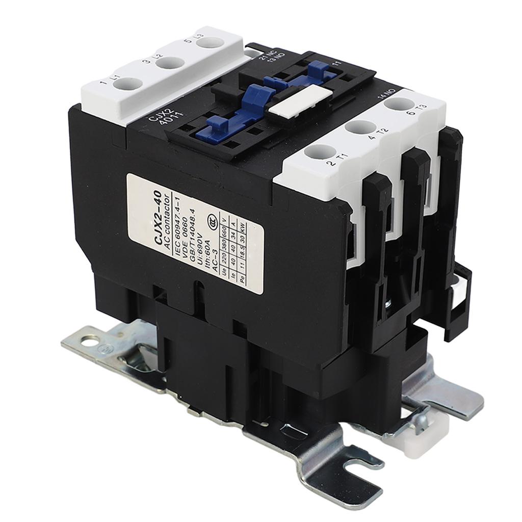 AC Contactor DIN Rail Mount 3 Pole Low Voltage Electric Contactor 110V Coil 40A for Power
