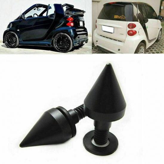 2*For SMART Fortwo ED W 451 08-14 Black Rear Bumper Spike Guard Protector Cover