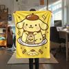 1PC Pompompurin Print Flannel Blanket, High quality All Seasons, Home Decor, Warmth and Comfort, Perfect for Christmas Gifts