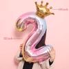 32inch 0-9 Number Crown Aluminum Film Balloon Birthday Party Wedding Supplies