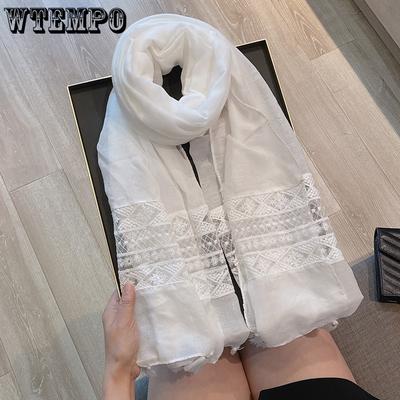Écharpe Patchwork en Dentelle pour Femme Châle Protection Solaire Voyage Style Ethnique Estival Mode
