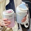 Insulated Cup Women's Portable Double-Layer Stainless Steel Vacuum Insulated Cup Office Coffee Cup Gradient Color Simplicity Cup