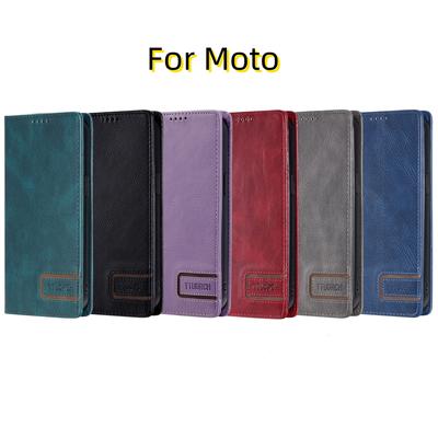 Per Motorola Moto Tutte le serie per Moto E5, G6 Play, E5 Plus, E13, G14, G54... Lussuosa pelle di vitello PU Flip Stand Portafoglio Borsa per telefono Custodia in pelle con carta