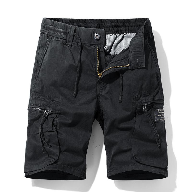 Herren Sommer Einfarbig Outdoor Freizeit Cargo Bequeme Shorts Herren Elastischer Bund Locker Gerades Design Shorts Herren