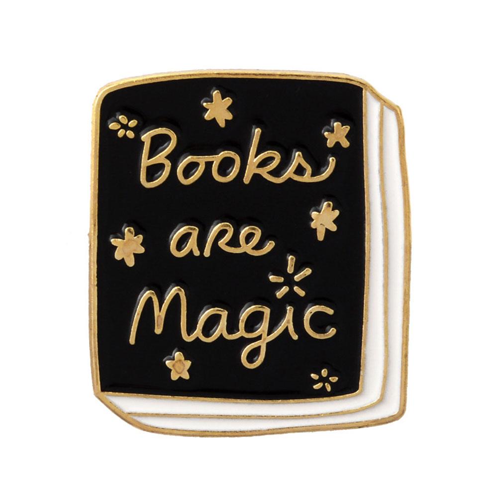 Book Enamel Pin Magic Book Magic Ball Roll Of Paper Reading Badges Literary Lapel Badges