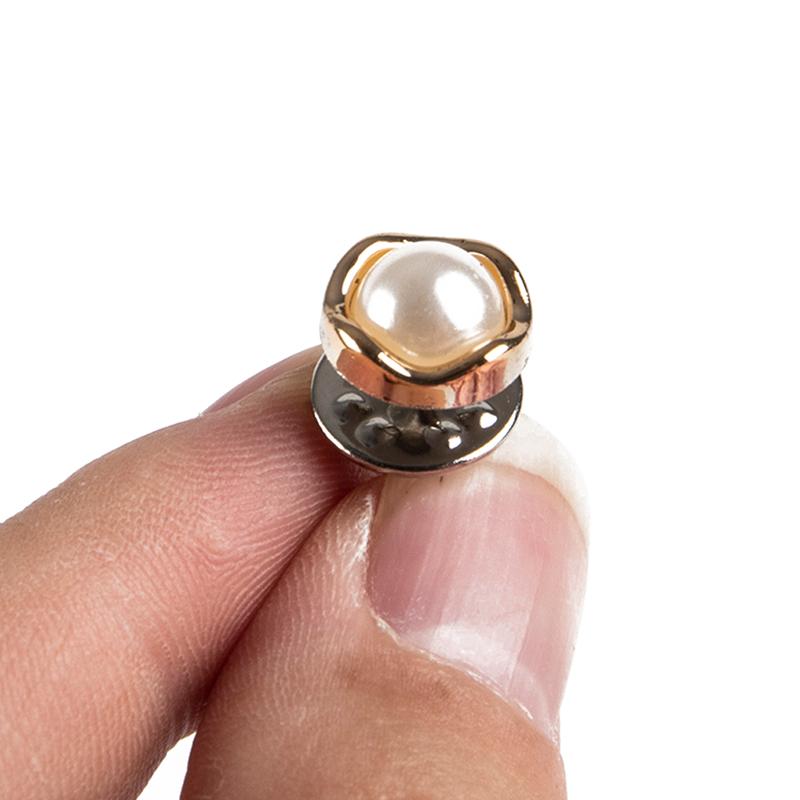 10Pcs Button Brooch Set  Pearl  Pin Coat Clothes Accessories