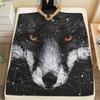 Black Fox pattern Flannel Blanket, High quality Comfortable for All Seasons, Home Decor, Warmth and Comfort, Perfect for Gifts.