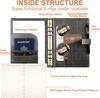 A5 Business Planner with Lock, Antique Style, Loose-Leaf Diary with 6-Ring Lock, Card Storage, High-Quality Waterproof PU Leather, Brown, 230x180mm, P