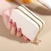 Elegante cartera multitarjetas para mujer - Cartera de mano con doble cremallera | Monedero informal de piel sintética con elegante tarjetero de cocodrilo