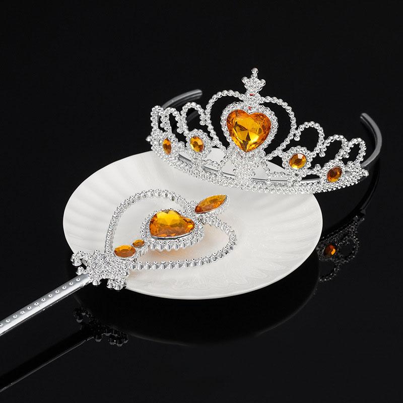 Girl Tiara Fairy Wand Set Children Crown for Dress Up Kids Party