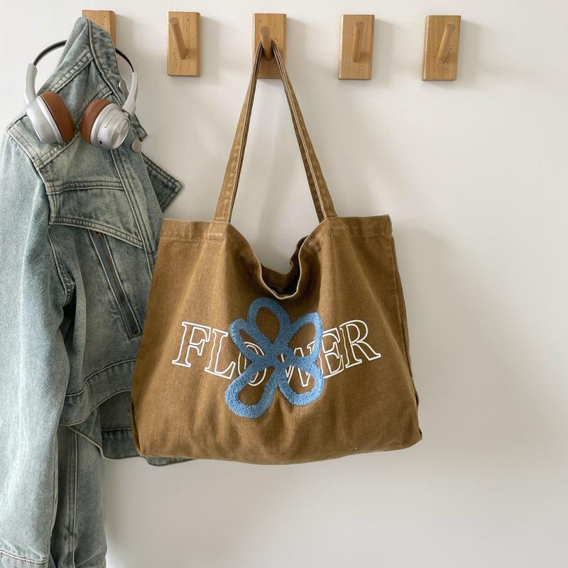 

Летняя новая большая сумка-тоут холщовая сумка повседневная простая рабочая сумка на плечо зарубежная сумка-тоут коричневый