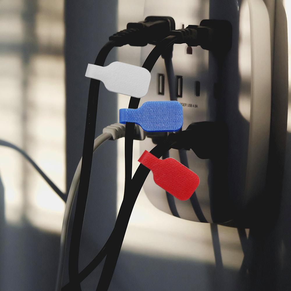 24pcs Nylon Self Adhesive Cable Labels Waterproof Wire Cord Tags  Office Home Use