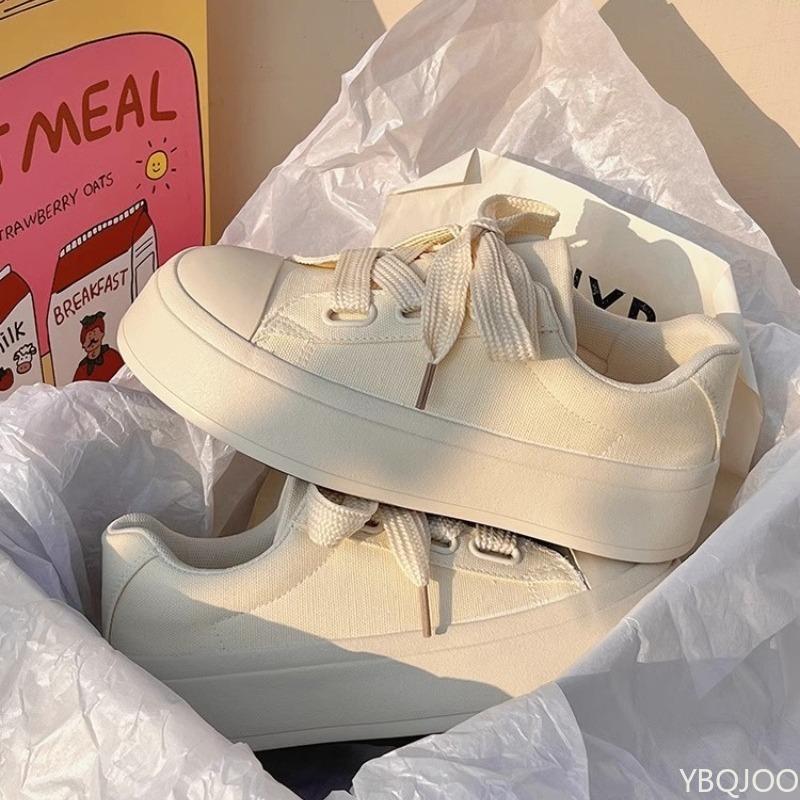 Fashion Spring Autumn New Fashionable Round Head Comfortable Cute Versatile Women's Shoes White Women's Casual Thick soled Sports Shoes