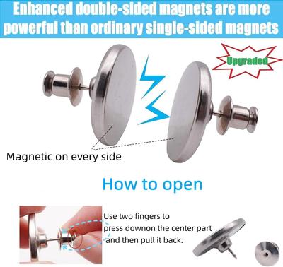 1-12 Paires Bouton Magnétique pour Rideau Sans Clou Amovible Fermeture Magnétique pour Rideau de Fenêtre Clip de Rideau Réglable Accessoires