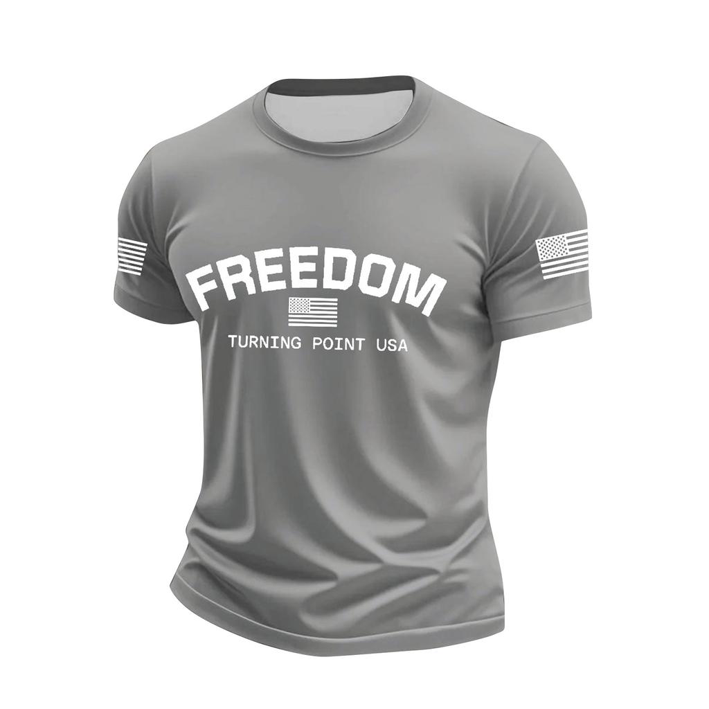 Pánské tištěné tričko s krátkým rukávem Pánský volný ležérní top s krátkým rukávem