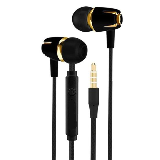 Fone de ouvido intra-auricular de 3,5 mm com graves pesados e fone de ouvido com fio de plástico moderno para smartphone