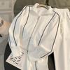Chándal de Mujer Chaquetas de Manga Larga con Cremallera en Contraste + Pantalones Rectos con Cordón de Cintura Alta Conjuntos de Primavera para Señora Trajes Femeninos