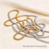 304 Stainless Steel 18K Gold Box Chain Necklace Bracelet Jewelry Accessories (Vacuum Electroplated, Square Chain, In Stock)