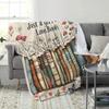1pc Floral Book Stack Gift for Daughter Flannel Blanket, 2D Print Soft Warm Throw, All Season Cozy Blanket for Bedroom Living Ro