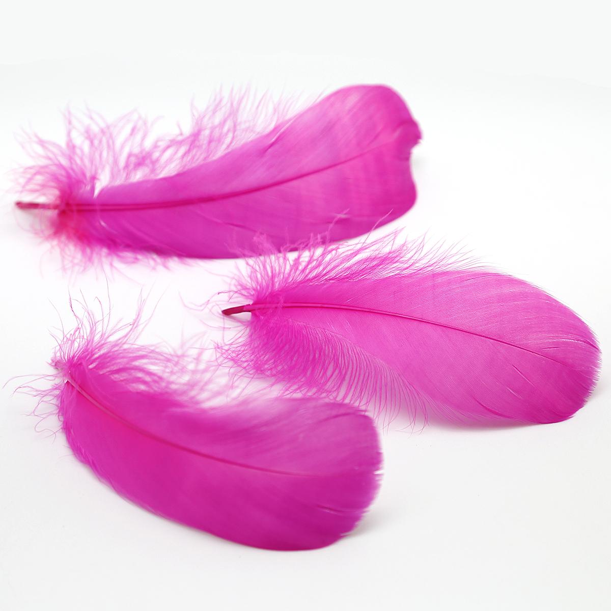 

50 шт./лот, натуральные перья 8-13 см, маленькие плавающие гусиные перья, разноцветные перья, шлейф для украшения, шлейфы для рукоделия фуксия