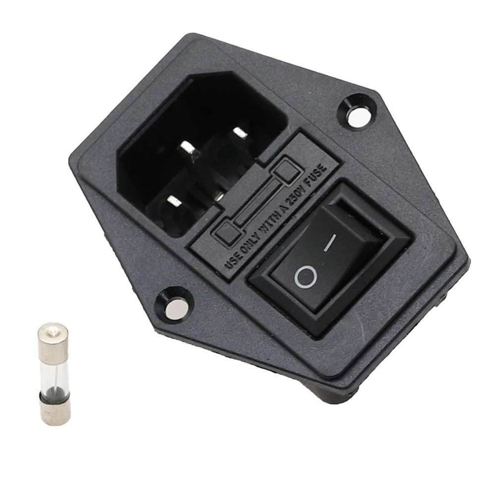 250V 10A IEC320 C14 Einbau Stecker 3-polige Panel Strombuchse mit Sicherungsschalter